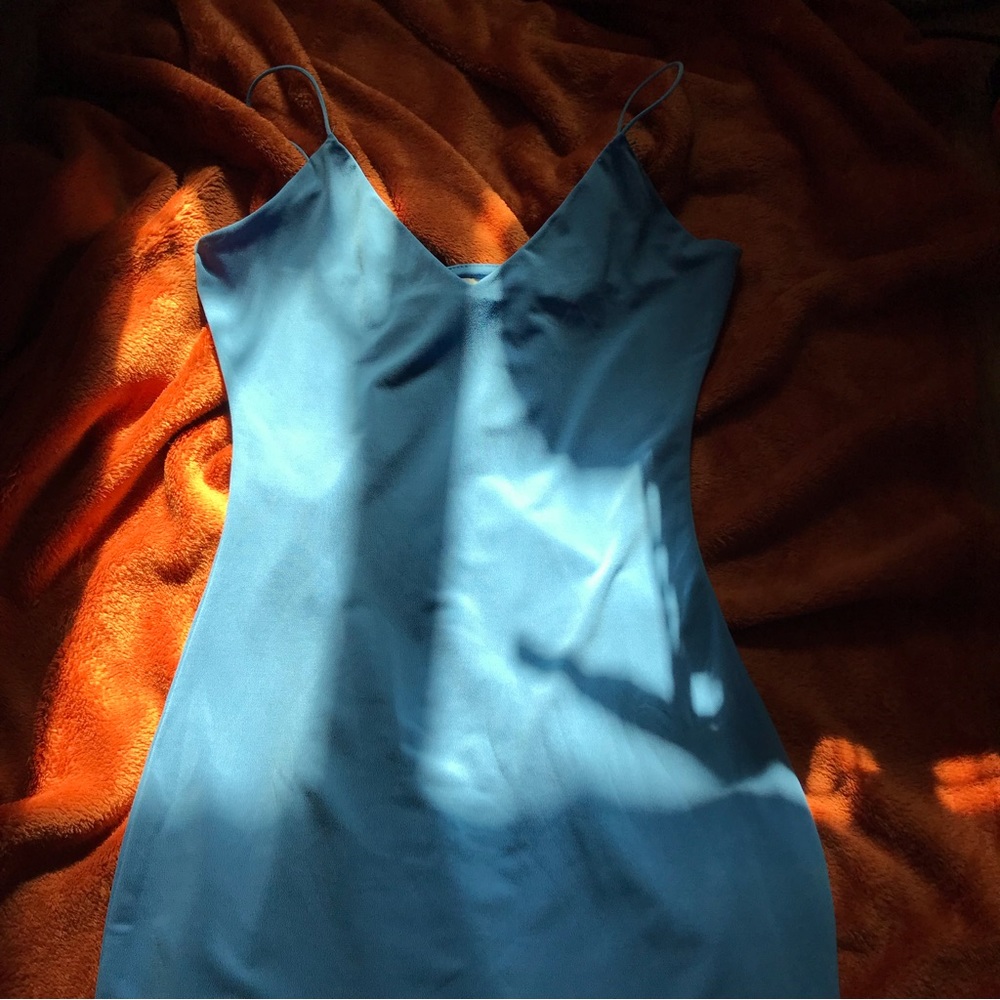 Baby Blue Bodycon Spaghetti Strap Mini Dress